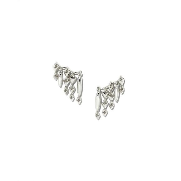 NEW KENDRA SCOTT women's quinn ear climber earrings in silver - Picture 1 of 1